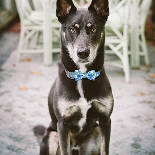 Personalized Dog Collars with Bowtie for Female Dogs,Cute Custom Dog Collar for Girl Dog Engraved with Name and Phone Number for Puppy Small Medium Large Dogs