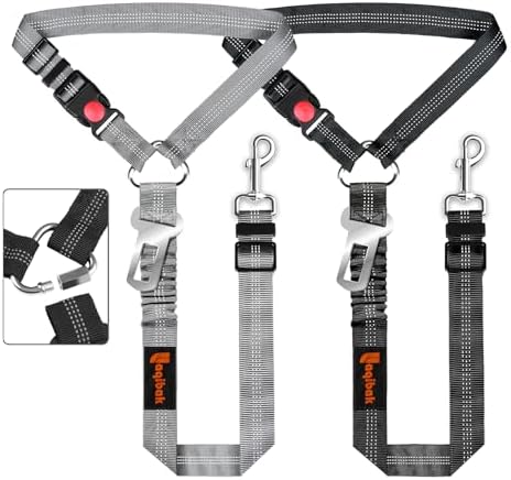 Laqibak Removable Dog Seat Belt Harness for Car, 3 in 1 Pet Seatbelt Leash
