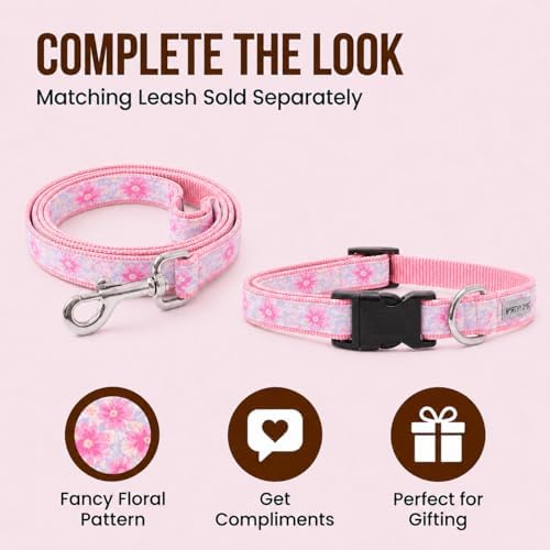 THE WORTHY DOG Summer Print, Adjustable Dog Collar, Small Dogs, Floral