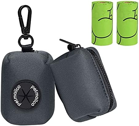 Petmolico Dog Poop Bag Holder Dispenser 2 Pack, Deep Gray