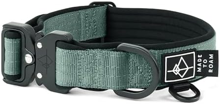 MADE TO ROAM Comfort Collar - Adjustable Nylon Dog Collar with Soft Comfortable Padding, Light Aviation Aluminum Metal Buckle for Small, Medium and Large Dogs (Florida Seaside, Size 3)