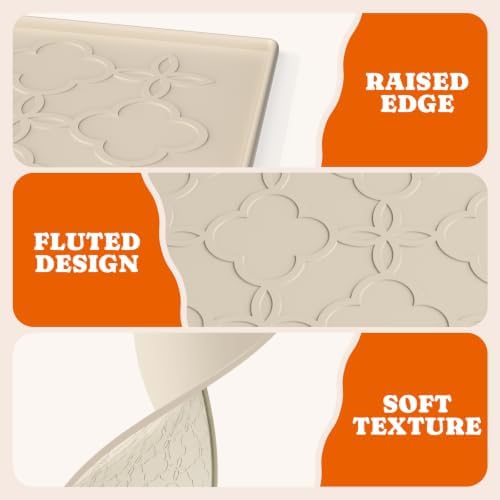 Pawtners Cat Litter Mat Extra Large 42" X 30", Easy to Clean, Beige, 1 Pack