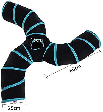 Cat Tunnels S-Way Crinkle Play Toys Collapsible Tube with Ball Maze Cat House Pet Interactive for Cat Puppy Kitten Rabbit 3-Way Tunnel