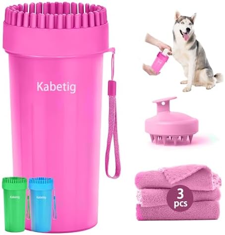 Dog Paw Cleaner Cup with Detachable Top Brush for Large & XL Dogs