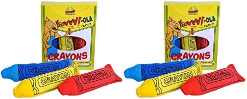 Ducky World 2 Pack of Yeoww!-Ola Catnip Crayons Cat Toy, 3 Toys Each