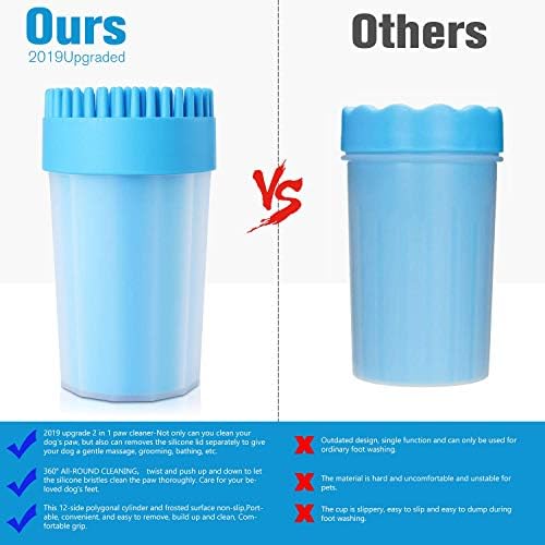 Dog Paw Cleaner with Towel, Portable Pet Cleaning Cup, Comfortable Silicone Dog Feet Cleaner, Dog Brush Cup for Pet Grooming