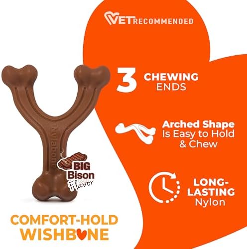 Nylabone Power Chew Easy-Hold Wishbone Dog Chew Toy, Large