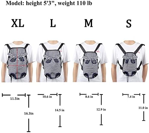 Dog Carrier Legs Out Front Pet Carrier Backpack Adjustable Puppy Cat Small Bag with Shoulder Strap and Sling for Traveling Hiking Camping Outdoor (XL, Blue)