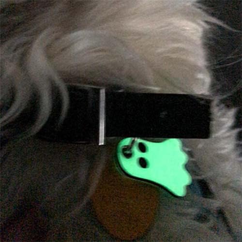 Pet ID Tag - Ghost - Glows in The Dark - Custom Engraved Dog & cat Tags. Size: Large