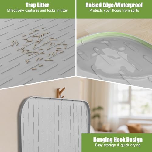 Cat Litter Mat, 34" x 22" Waterproof Litter Trapping Mat