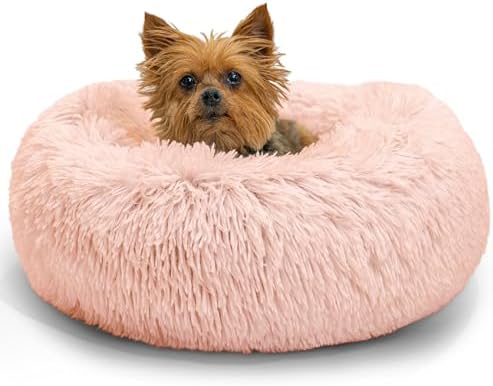 Best Friends by Sheri Original Calming Donut Dog Bed, Cotton Candy, 18"