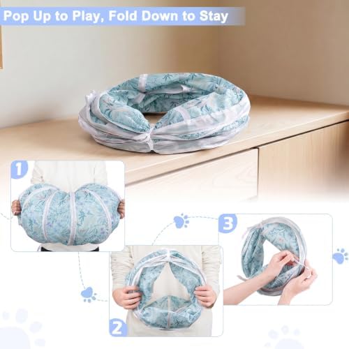 Glittme S-Shape Cat Tunnel, Foldable Cat Tunnels for Indoor Cats