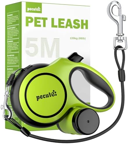 Pecute Chew Proof Retractable Dog Leash 16.4ft for Dogs 11-66 lbs
