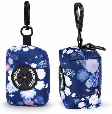 Petmolico Dog Poop Bag Holder Dispenser 2 Pack, Blue & White