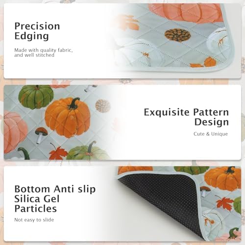IEUUMLER Washable Pee Pads for Dogs, 2 Pack Pumpkin Pattern Reusable Waterproof Puppy Potty Pads, Non-Slip Absorbent Pet Training Pads for Playpen Crate Bed EU016 Grey Pumpkin, 36x24