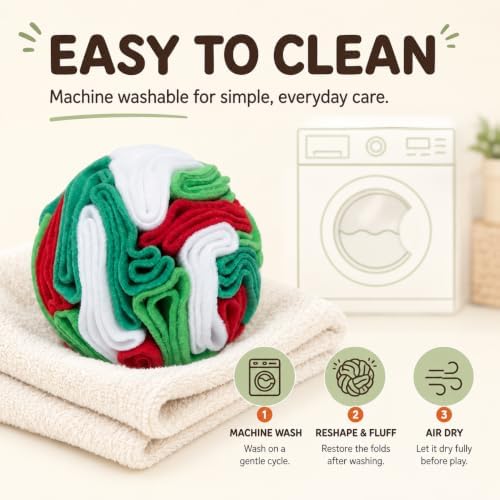 Multi-Color Snuffle Ball for Dogs, Nature-Themed Camouflage Slow Feeder Toy, Dirt-Hiding Design for Indoor/Outdoor Mental Enrichment, Puzzle Game for All Breed Sizes,Machine Washable