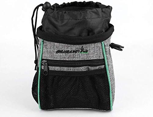 Portable Dog Treat Pouch Pet Puppy Treat Bag for Training Animal Walking Snack Container Bait Holder Kibble Hiking Toy Carries Pack with Waist Belt, Shoulder Strap, Built-in Poop Bag Dispenser