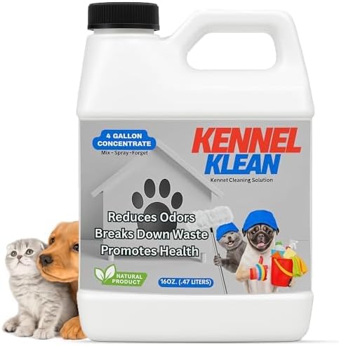 Kennel Klean - Dog Kennel Cleaner I 4 Gallon Mix I Natural Refresher for Dogs & Cats l Strong concentrate! All Natural. (16 oz)