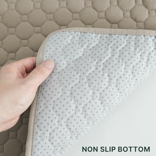 H.VERSAILTEX Premium Washable Pee Pads for Dogs 2 Pack Super Absorbent 100% Waterproof Reusable Non-Slip Quilted Puppy Training Pads for Crate Playpen Whelping & Potty Training(36"x36", Beige)