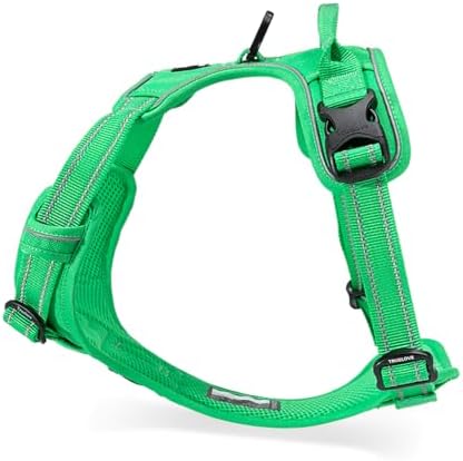 TRUE LOVE Adjustable No-Pull Dog Harness Reflective Pup Vest Harnesses Comfortable Control Brilliant Colors Truelove TLH5651(Grass Green,S)