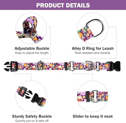 Hikiko Martingale Collar for Dogs with Special Pattern,Adjustable,S