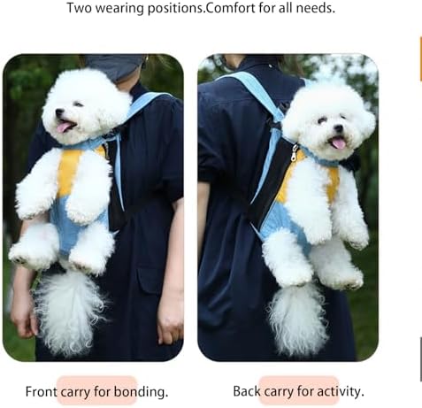 Lightweight Pet Backpack Carrier for Small Dogs & Cats - Easy-Fit Adjustable Straps, Basic Legs-Out Design, Durable for Daily Use (Fits Pets Under 15lb) (Red-Blue Color-Blocked, X-Large)