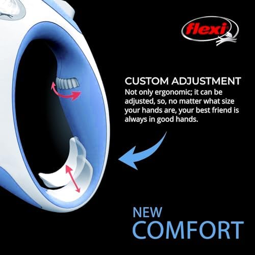 FLEXI® Comfort Tape Retractable Dog Leash, Small, 16 ft - Blue