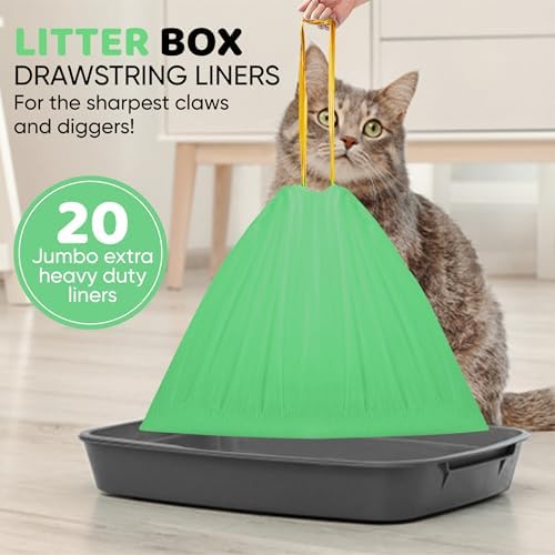 EZ Pick Up Dog & Cat Pet Waste Clean Up Bags Litter Liners (Green, 36"x18")