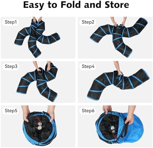 Joytale Cat Tunnel for Multiple Cats, 5-Way Indoor Tube Toy to Chase & Hide