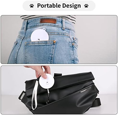 Retractable Dog Leash for Small and Medium Dogs up to 22lbs with 9.8ft Strong Nylon Tape, Hands Free, Portable and Lightweight Leash with Wrist Strap, One-Hand Brake, Tangle Free (White)