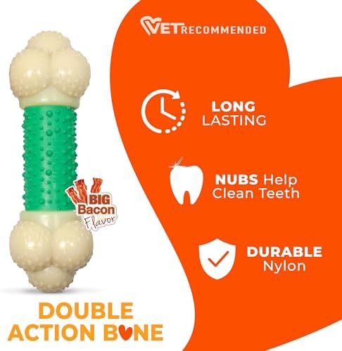 Nylabone Power Chew Double Action Barbell Bone Dog Chew Toy, X-Large