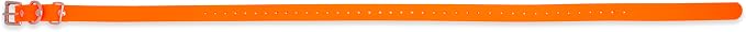 Educator Biothane Dog Collar, Waterproof, Odorproof, Metal Buckle and D Ring, Adjustable for Custom Fit, Cool and Comfortable, for Small, Medium, or Large Dogs, 3/4-Inch, Orange
