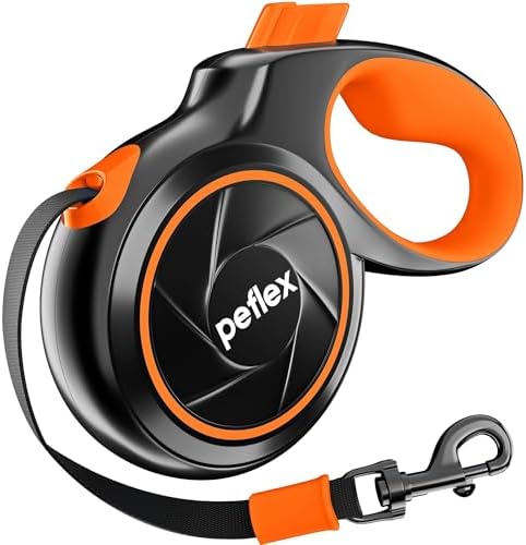 20.1 ft Retractable Dog Leash for Dogs 10–100 lbs - Heavy Duty Tape Leash with Strong Nylon Tape - 360° Swivel Control - One-Click Brake & Lock - Ergonomic Non-Slip Grip for Safe & Easy Daily Walks OR