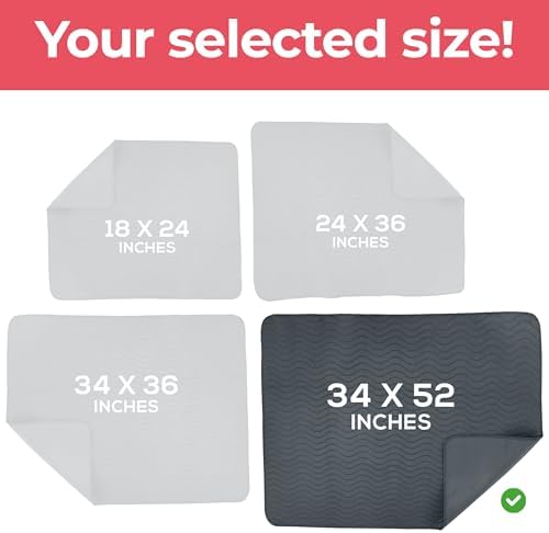 4 Pack Waterproof Reusable Heavy Absorbency Incontinence Bed Pads 34"x52"