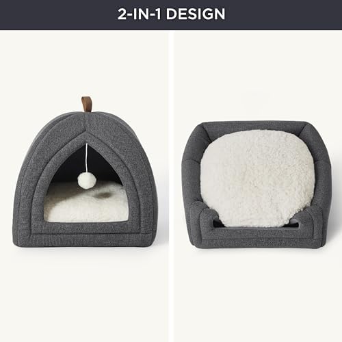 Bedsure 2in1 Cat Beds for Indoor Cats Cave for Kitten with Washable Pillow
