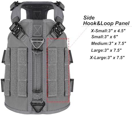 ICEFANG No Pull Tactical Dog Harness for X-Small Dogs,Adjustable Dog Vest