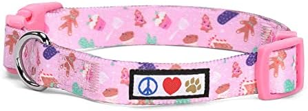 Pawtitas Soft Adjustable Puppy Collar Leash Harness Sold Separately Personalized Customizable Dog Collar Embroidered Customize Pet Name Phone Number Christmas Dog Collar Extra Small Christmas Cookies