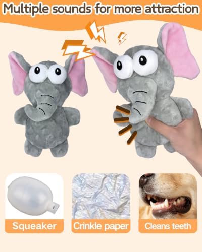 BoYoYo 5 Pack Plush Squeaky Dog Toys for Small Dog,Stuffed Animal Puppy Toy