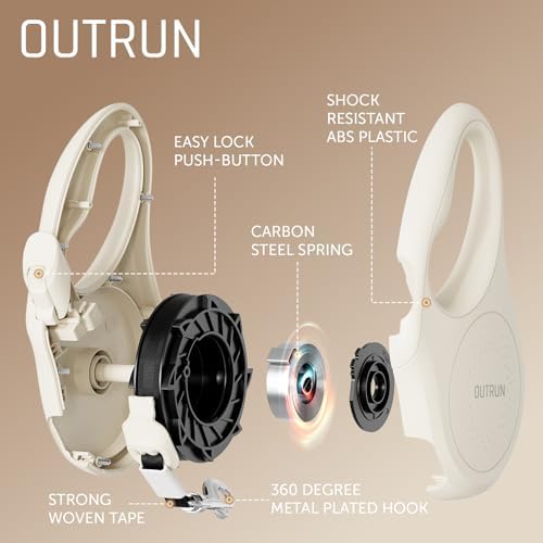 OUTRUN Retractable Dog Leash 16 FT Tape, up to 55 lb, No Tangle