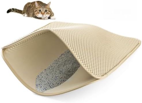 WePet Cat Litter Mat, Kitty Litter Trapping Mat, Honeycomb Double Layer Mats, No Phthalate, Urine Waterproof, Easy Clean, Scatter Control, Catcher Litter Tray Box Rug Carpet