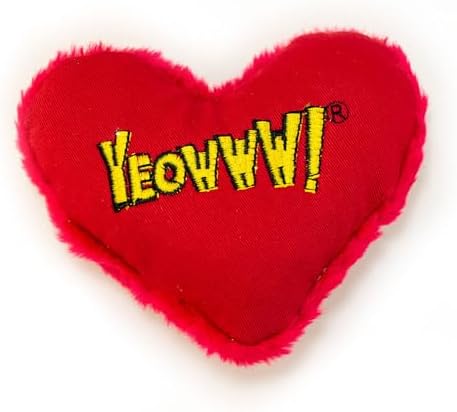 Yeowww! Catnip Hearrrt Attack Catnip Heart Cat Toy - 4 in toy for cats - 100% Stuffed with Premium Organically Grown, Made in USA