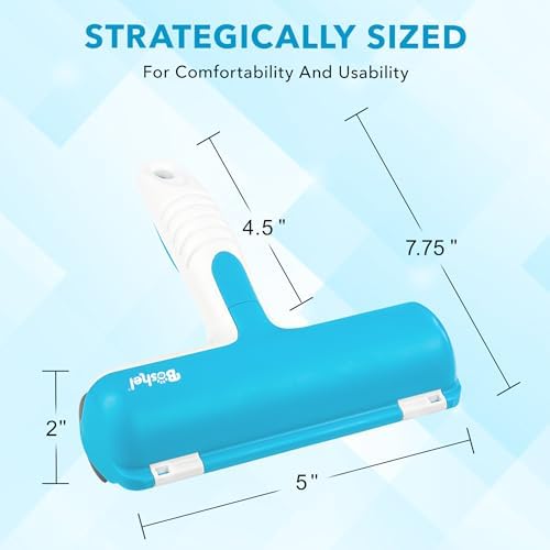 BOSHEL Pet Hair Remover for Laundry - Lint Roller for Pet Hair - Dog Hair Remover with Hair Base - Pet Fur Remover with Comfy Rubber Handle - Easy Clean Pet Hair Remover Roller for Couch