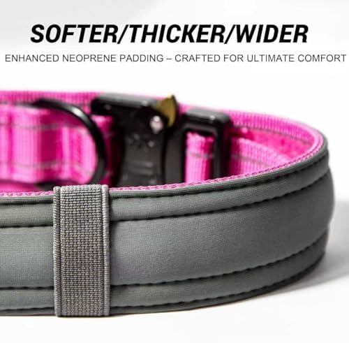 Personalized Tactical Dog Collar with Handle, Reflective & Padded