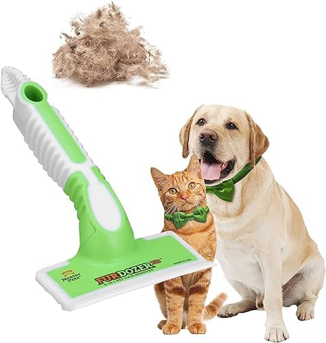 FurDozer Pet Hair Remover & Auto Detailing Tools - Cat & Dog Hair Remover for Carpets, Car Interiors, Couches, Bedding, & Pet Furniture (Green, X6)