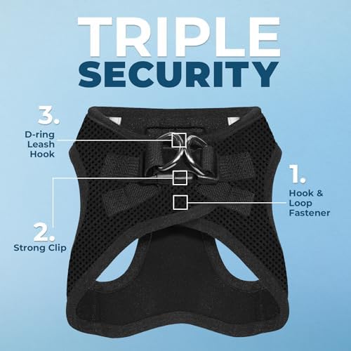 Voyager Step-in Air Dog Vest Harness - Black/Black Trim, X-Small