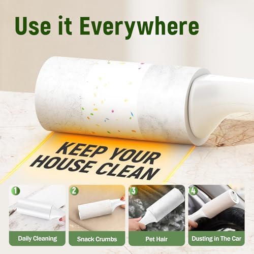 Extra Sticky Lint Roller for Pet Hair, 500 Sheets, 2 Handles