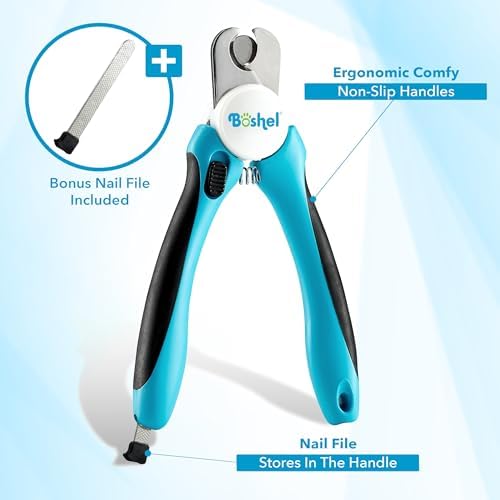 BOSHEL Dog Nail Clippers & Dog Nail Grinder - Dog Trimmer With Safety Guard & Razor Sharp Blades - Rechargeable 2 Speed Electric Grinding Tool – Safe Dog Nail Trimmers For Small & Large Pets.