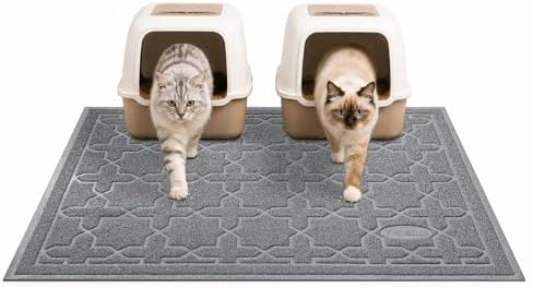 Yimobra Cat Litter Mat, Waterproof Litter Trapping Mat, 47x36, Dark Grey