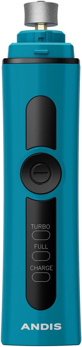 Andis 561553 Professional 2-Speed Cord/Cordless Nail Grinder, Blue | Dual-speed motor, fine-grit & premium grindstones, rechargeable dog nail clipper alternative