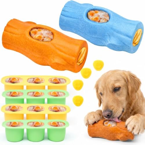 2 Pack Dog Toys for Aggressive Chewers Orange & Blue